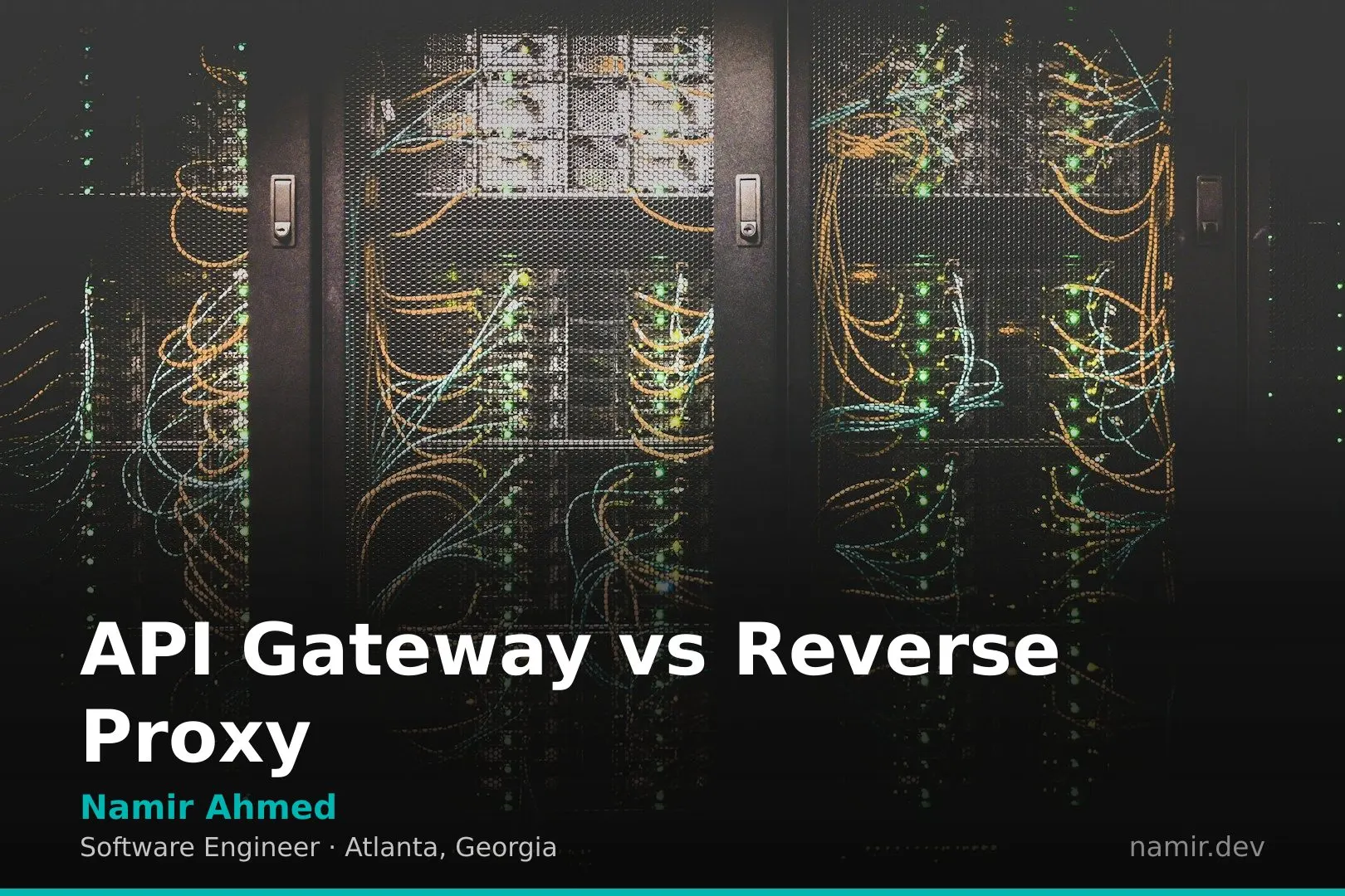 Network server architecture diagram for an article by Atlanta based Software Engineer, Namir Ahmed.