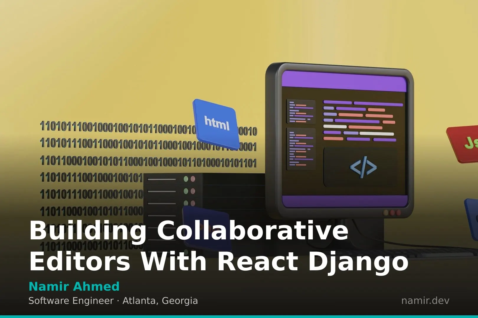 Collaborative text editor interface for an article by Atlanta based Software Engineer, Namir Ahmed.
