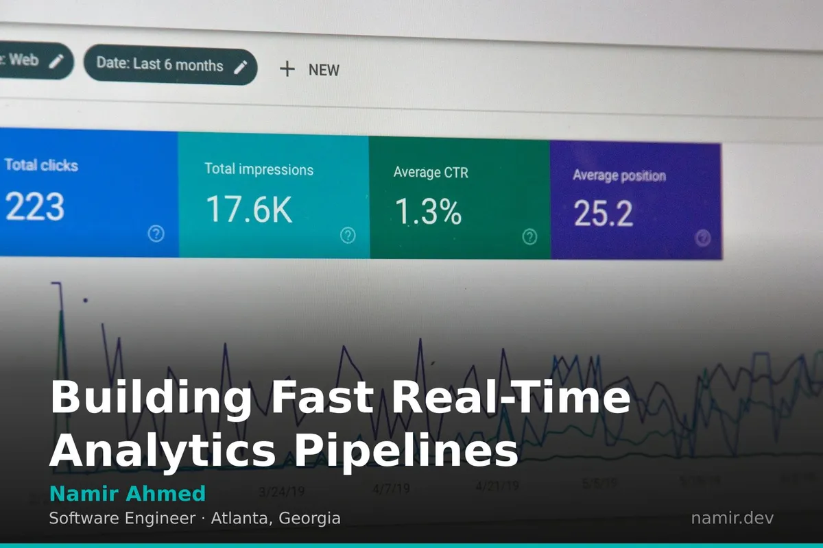 Real-time data analytics dashboard for an article by Atlanta based Software Engineer, Namir Ahmed.