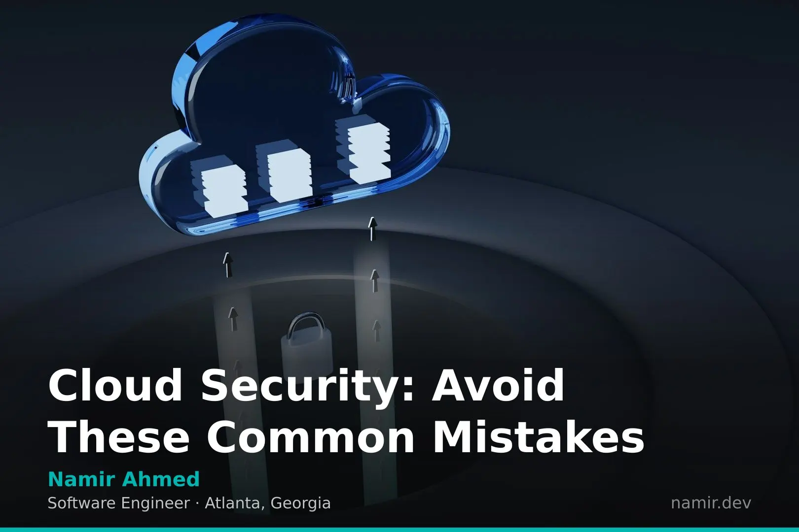 Abstract representation of cloud security risks for an article by Atlanta based Software Engineer, Namir Ahmed.