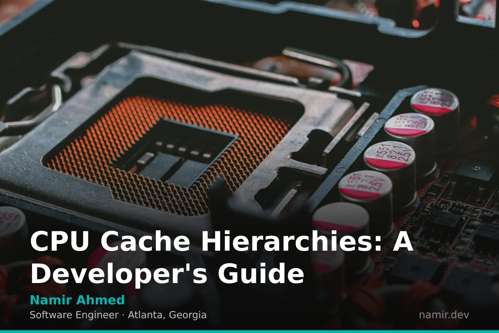 CPU cache hierarchy diagram for an article by Atlanta based Software Engineer, Namir Ahmed