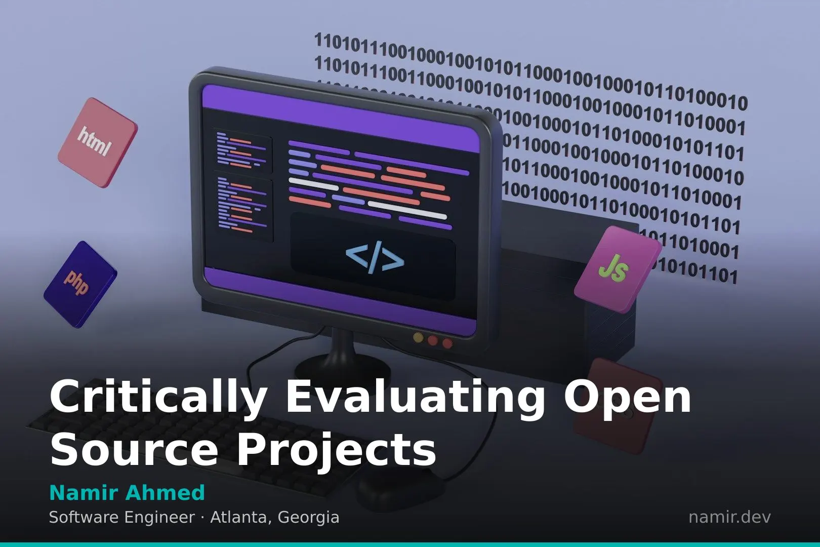 Diagram showing project evaluation criteria for an article by Atlanta based Software Engineer, Namir Ahmed.