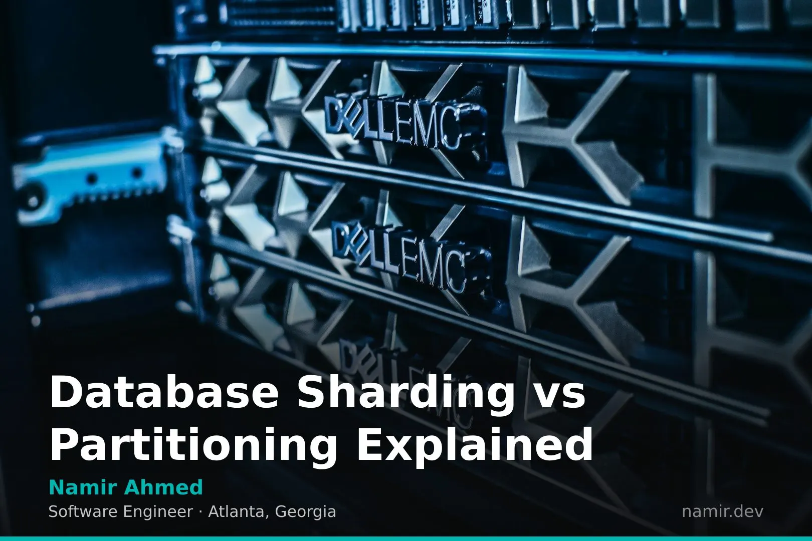 Database sharding vs partitioning diagram for an article by Atlanta based Software Engineer, Namir Ahmed.