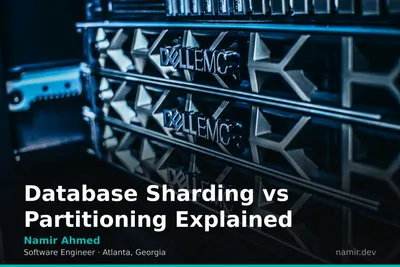 Database sharding vs partitioning diagram for an article by Atlanta based Software Engineer, Namir Ahmed.