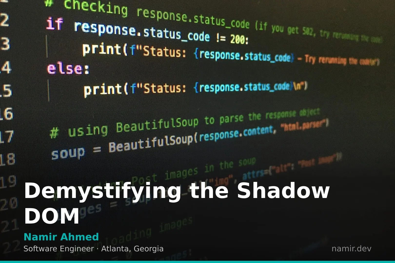 Shadow DOM encapsulation concept for an article by Atlanta based Software Engineer, Namir Ahmed.