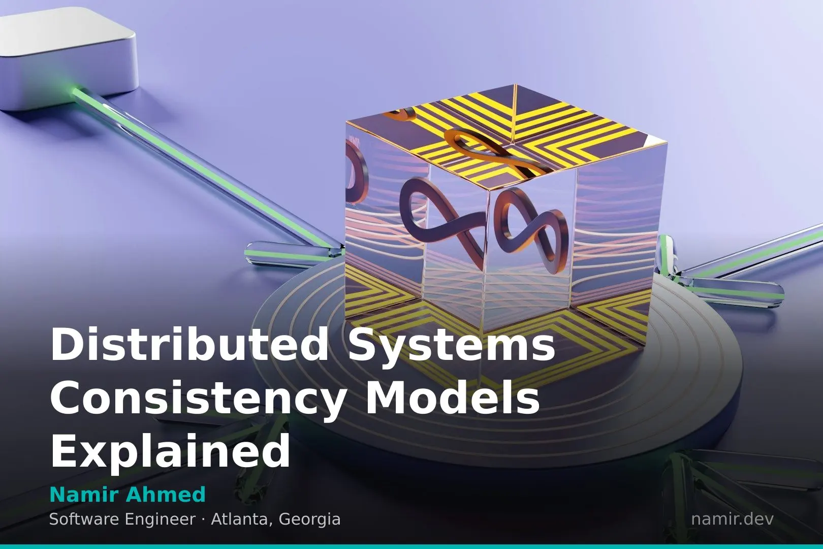 Diagram of distributed systems consistency models for an article by Atlanta based Software Engineer, Namir Ahmed.