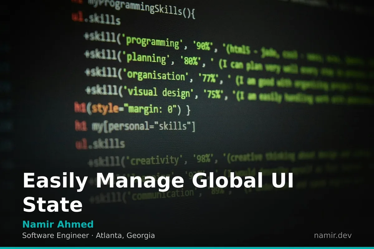 Abstract illustration of connected UI elements for an article by Atlanta based Software Engineer, Namir Ahmed.