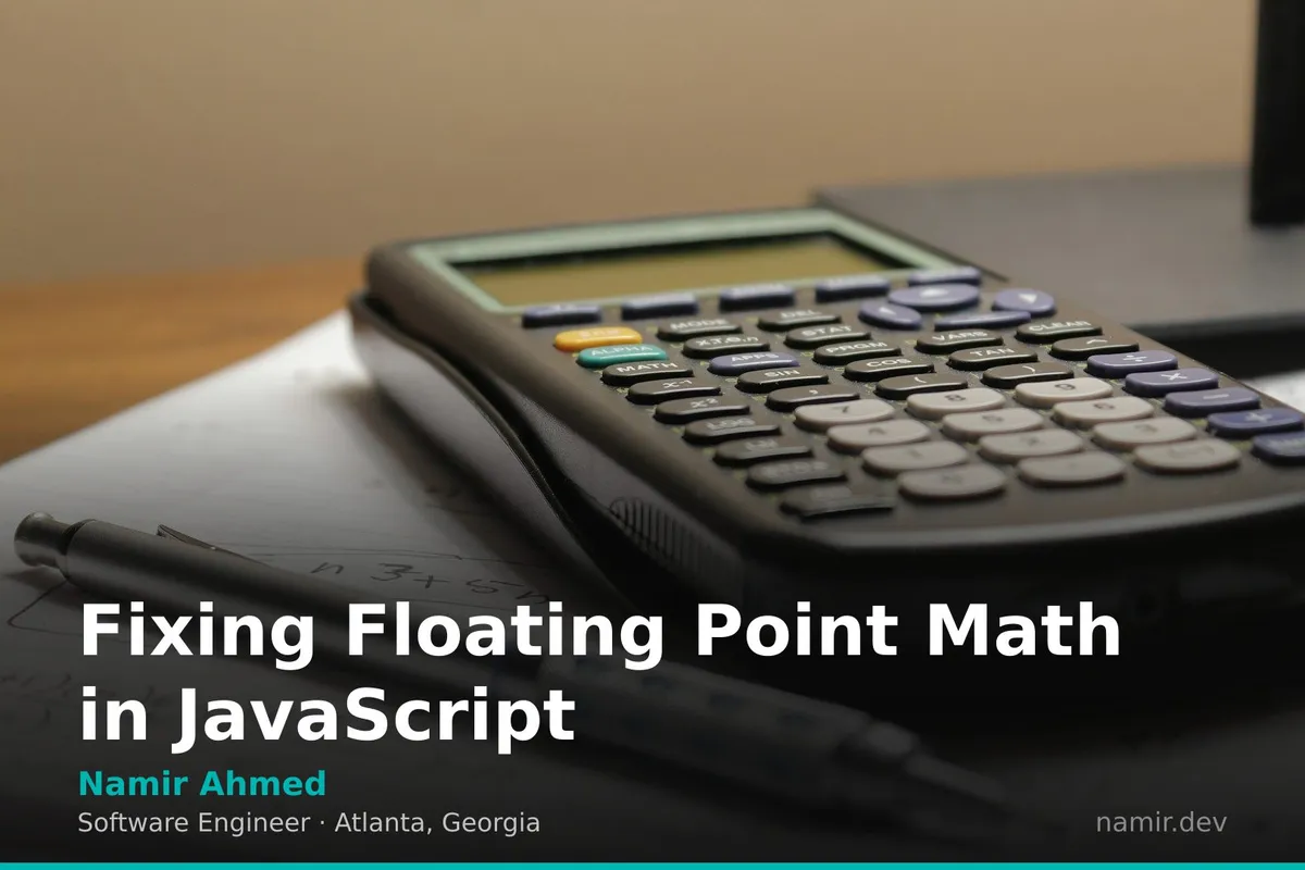 A vintage calculator on a wooden desk for an article by Atlanta based Software Engineer, Namir Ahmed.
