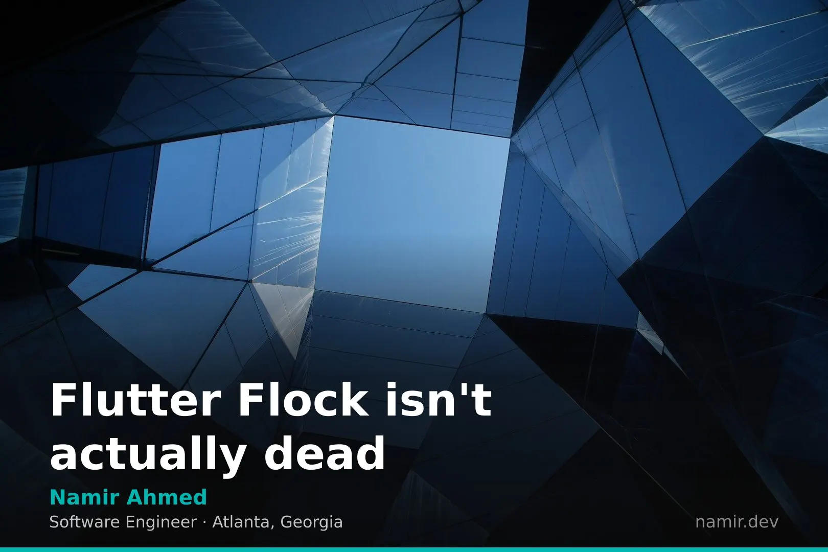 Abstract geometric Flutter pattern for an article by Atlanta based Software Engineer, Namir Ahmed.
