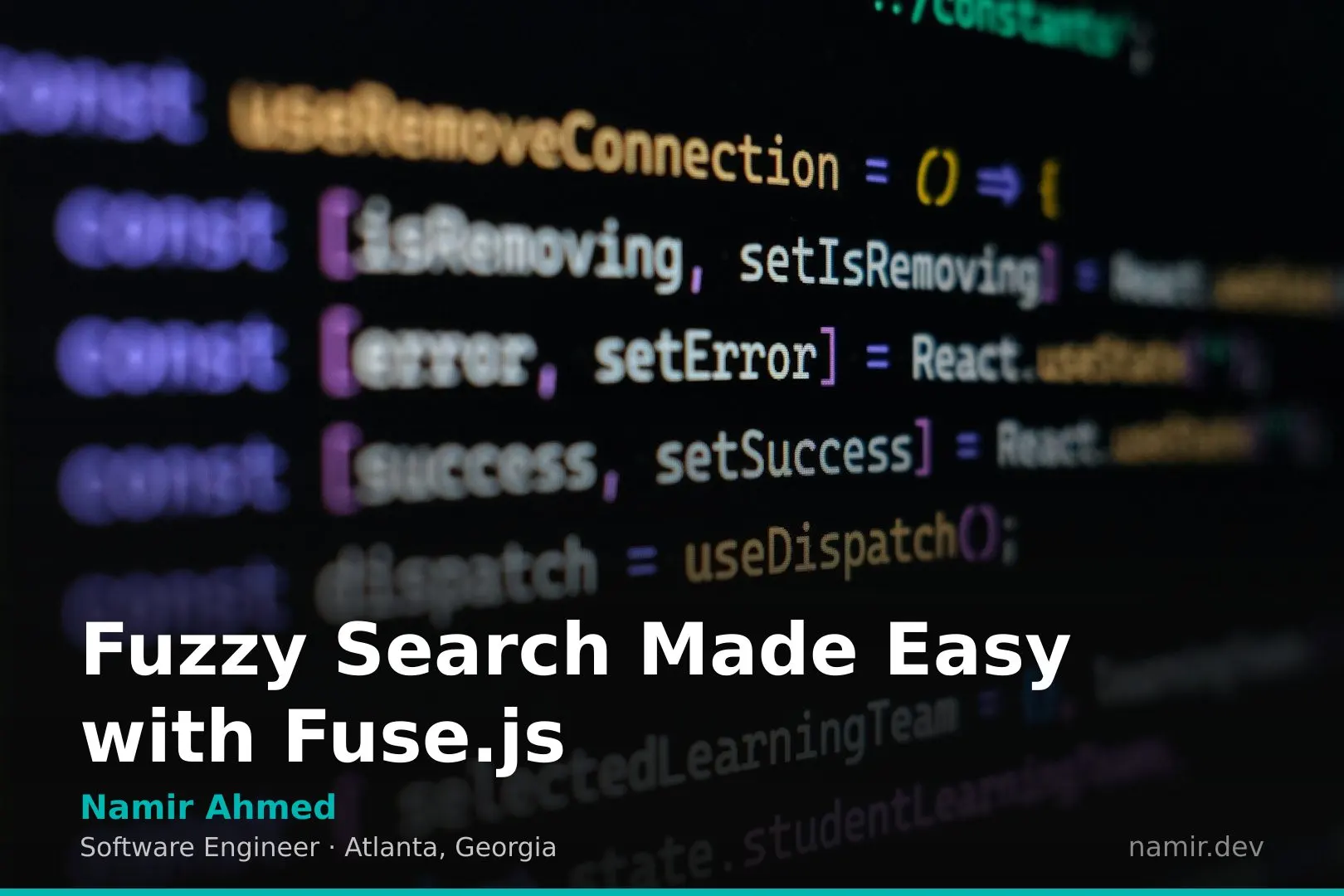 Fuzzy search UI example for an article by Atlanta based Software Engineer, Namir Ahmed.