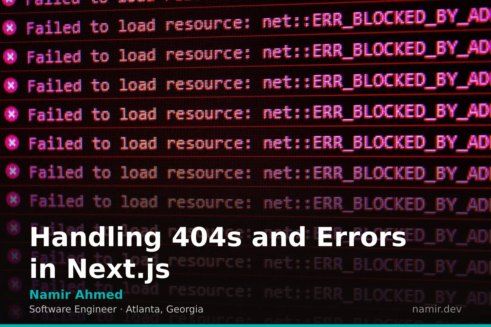 Abstract server error visual for an article by Atlanta based Software Engineer, Namir Ahmed.