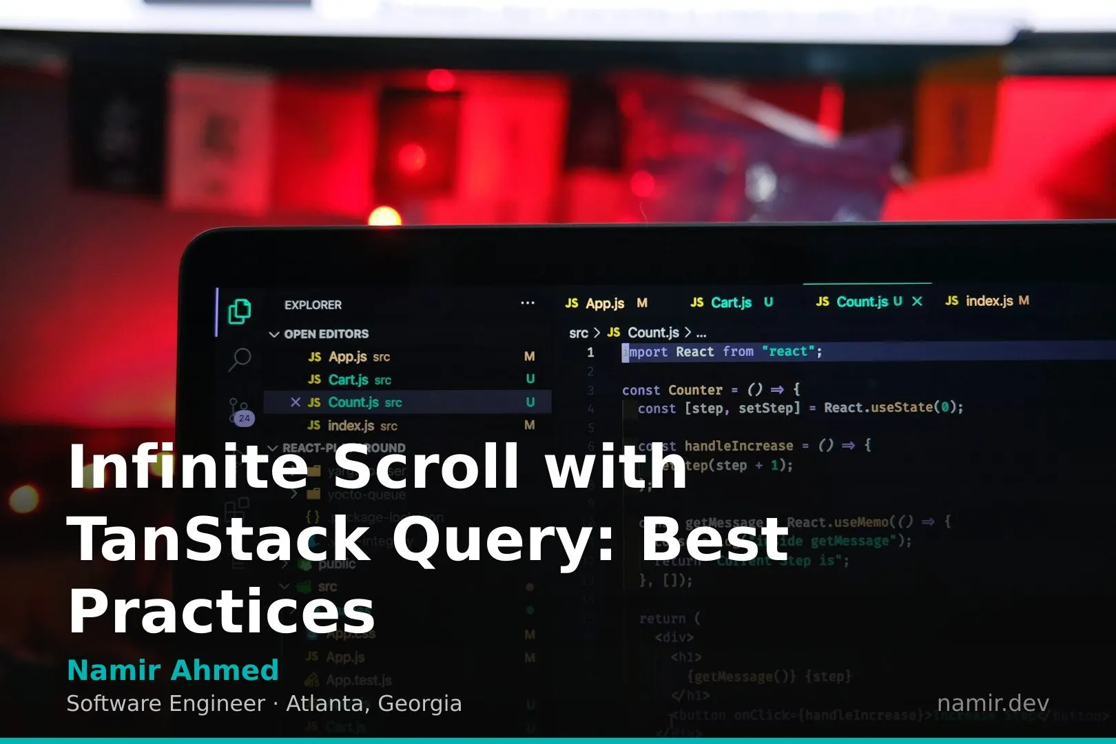 Infinite scroll interface concept for an article by Atlanta based Software Engineer, Namir Ahmed.