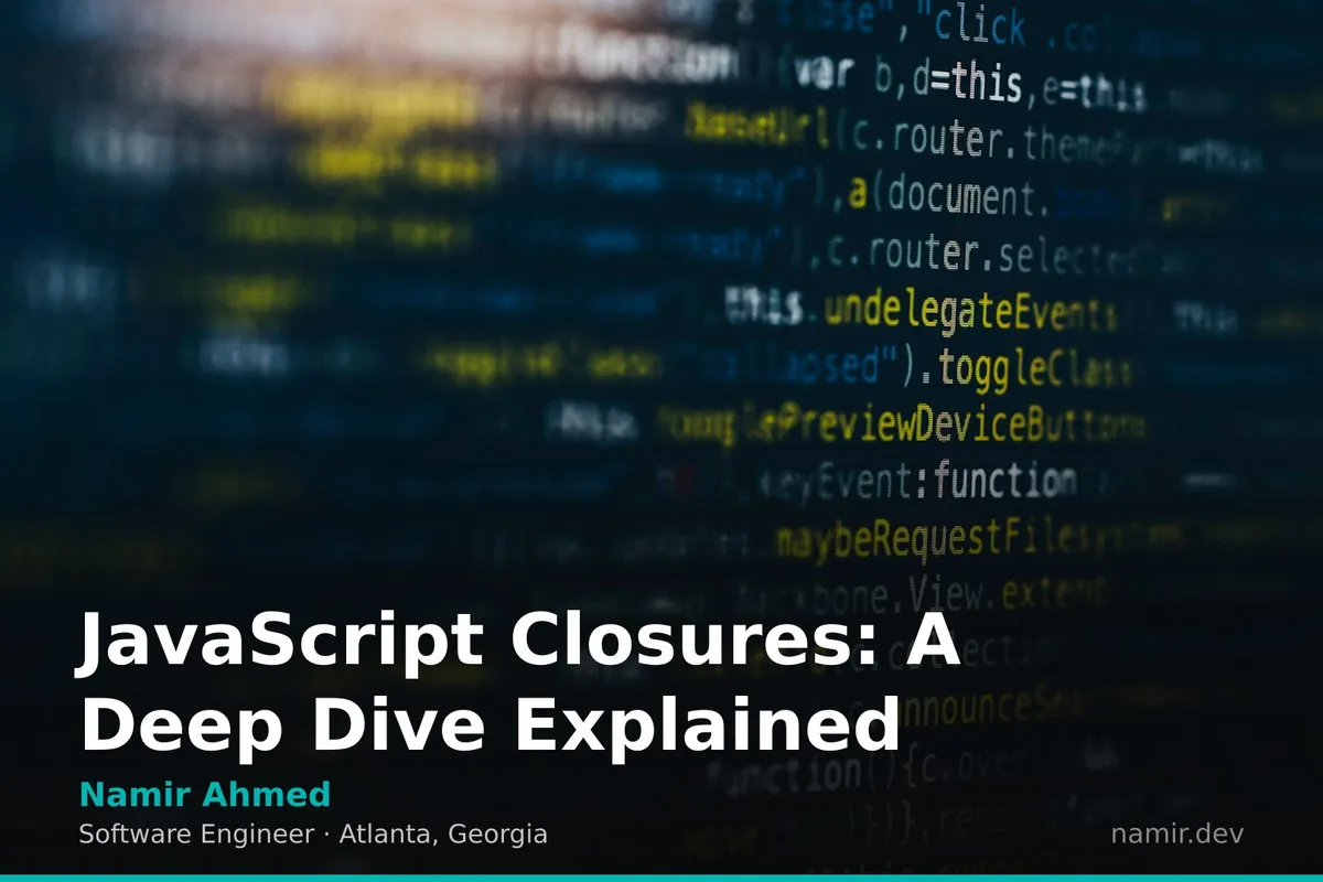 JavaScript closures concept visualization for an article by Atlanta based Software Engineer, Namir Ahmed.