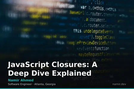 JavaScript closures concept visualization for an article by Atlanta based Software Engineer, Namir Ahmed.