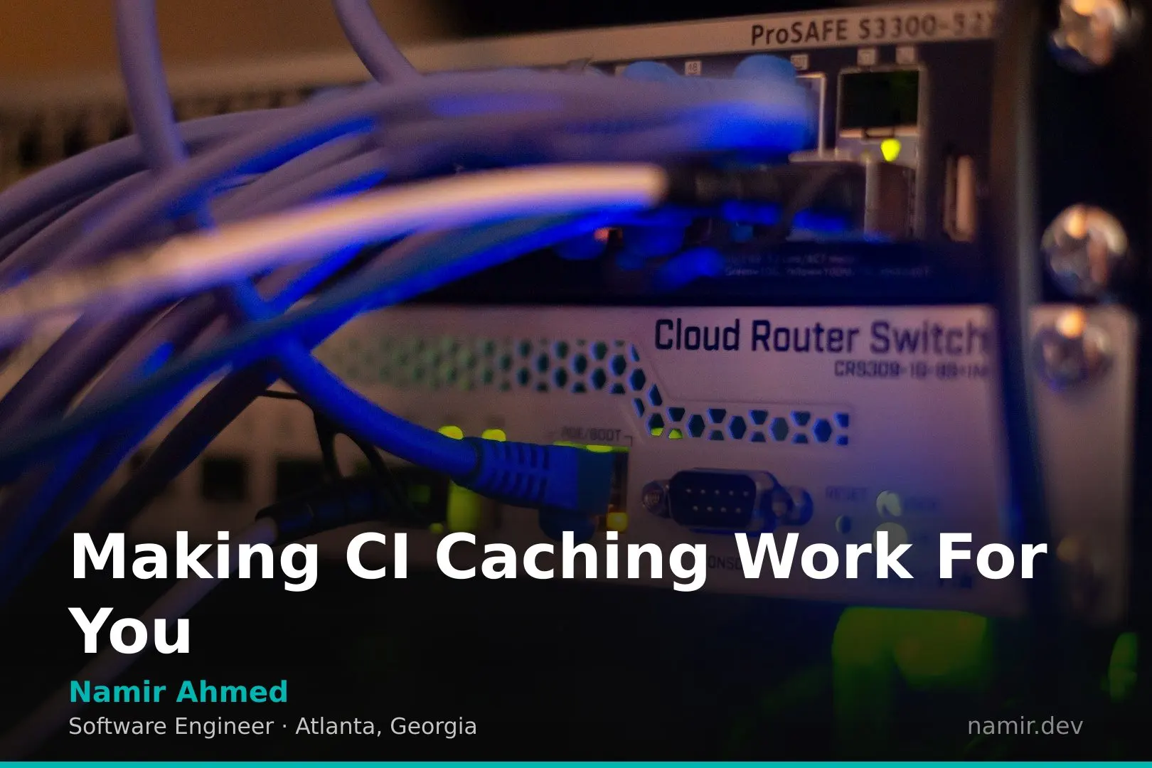 Server room hardware for an article by Atlanta based Software Engineer, Namir Ahmed.