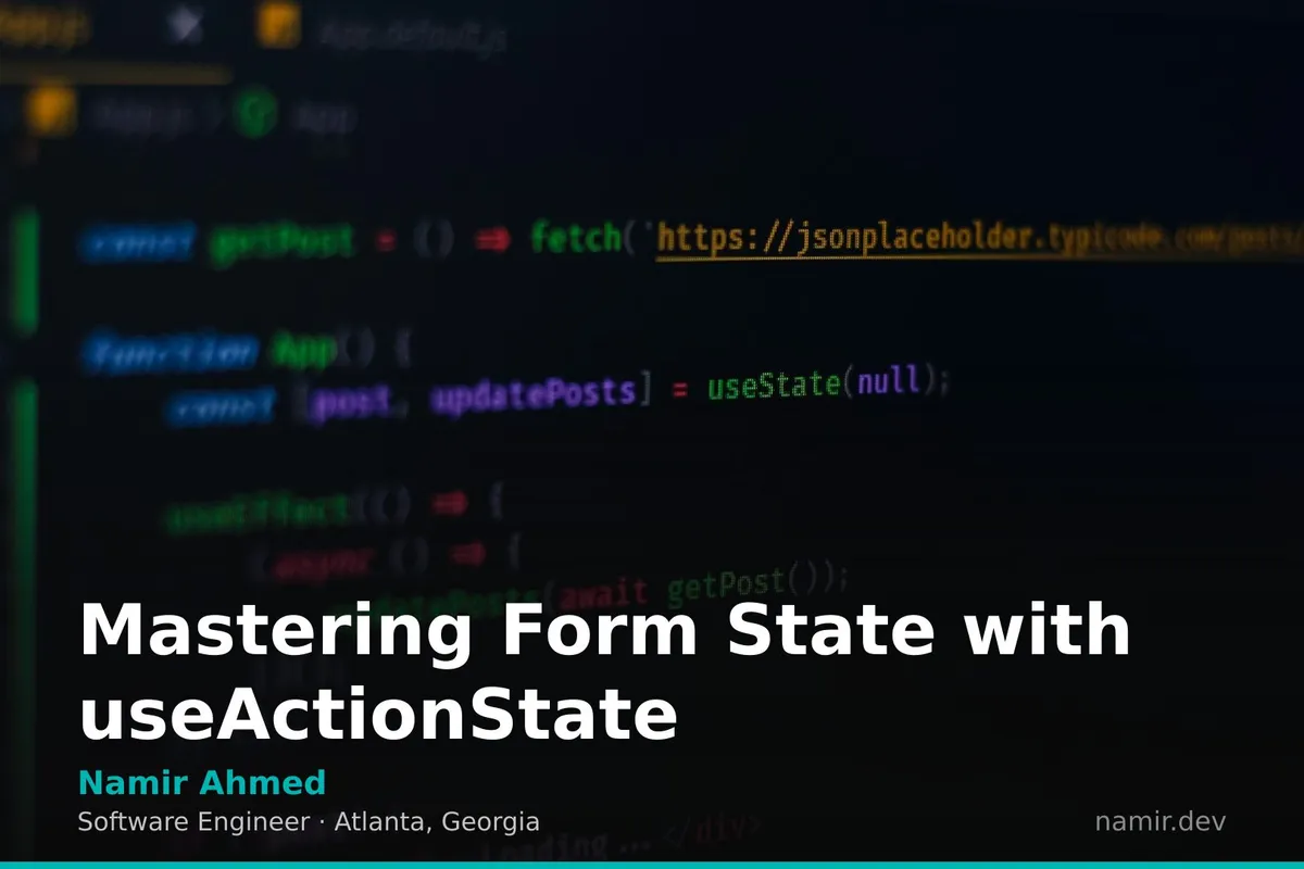 React form handling diagram for an article by Atlanta based Software Engineer, Namir Ahmed.