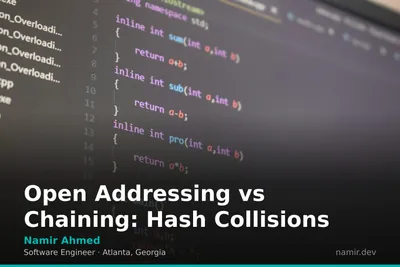 Hash table data structure visualization for an article by Atlanta based Software Engineer, Namir Ahmed.