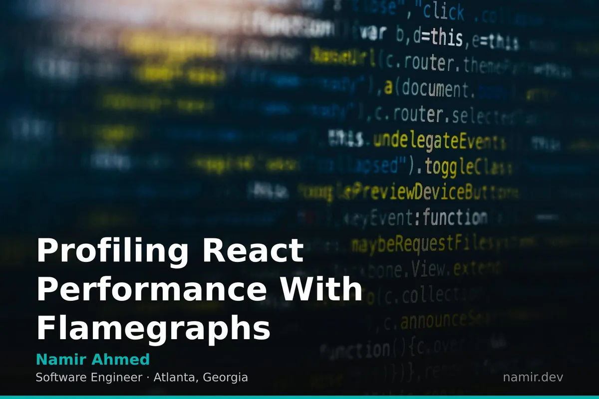 React Flamegraph visualization for an article by Atlanta based Software Engineer, Namir Ahmed.