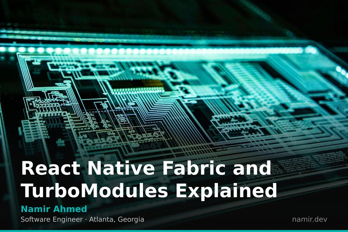 React Native architecture diagram for an article by Atlanta based Software Engineer, Namir Ahmed