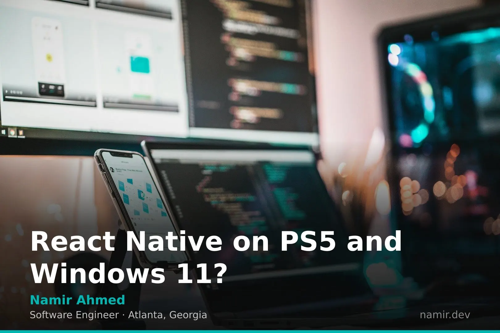 Cross-platform development concept art for an article by Atlanta based Software Engineer, Namir Ahmed.