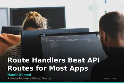 Next.js logo with code snippets for an article by Atlanta based Software Engineer, Namir Ahmed.