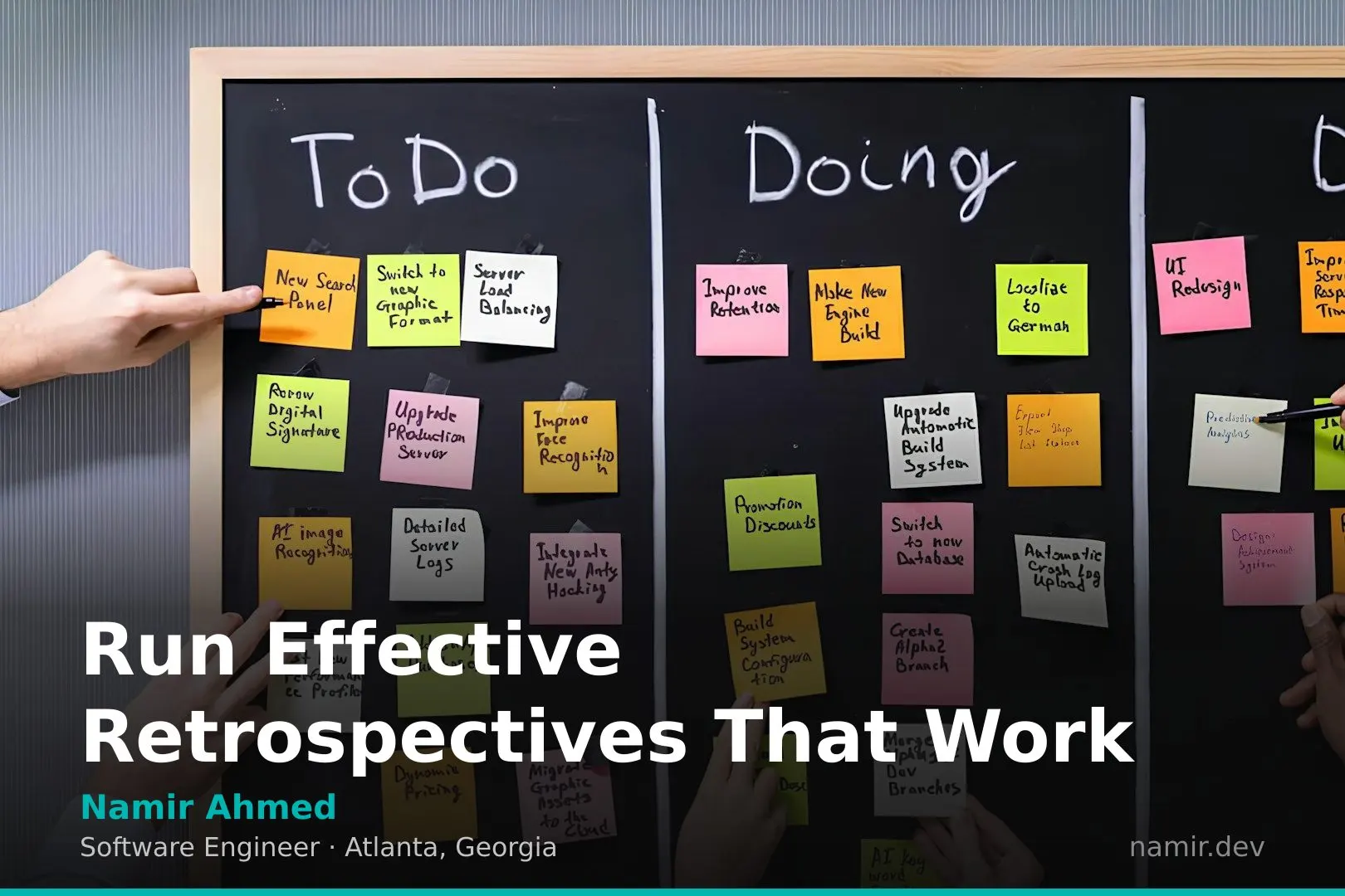 Team brainstorming session for an article by Atlanta based Software Engineer, Namir Ahmed.