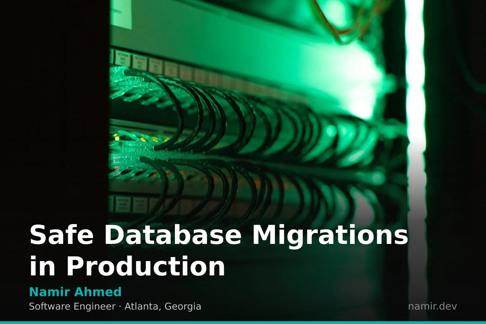 Database server rack for an article by Atlanta based Software Engineer, Namir Ahmed.