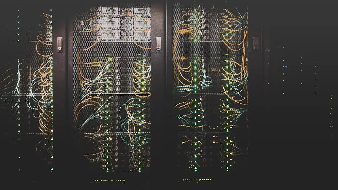 Server rack infrastructure for an article by Atlanta based Software Engineer, Namir Ahmed.