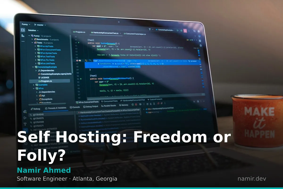 Server rack for an article by Atlanta based Software Engineer, Namir Ahmed.