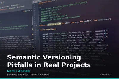 Git versioning graph for an article by Atlanta based Software Engineer, Namir Ahmed.
