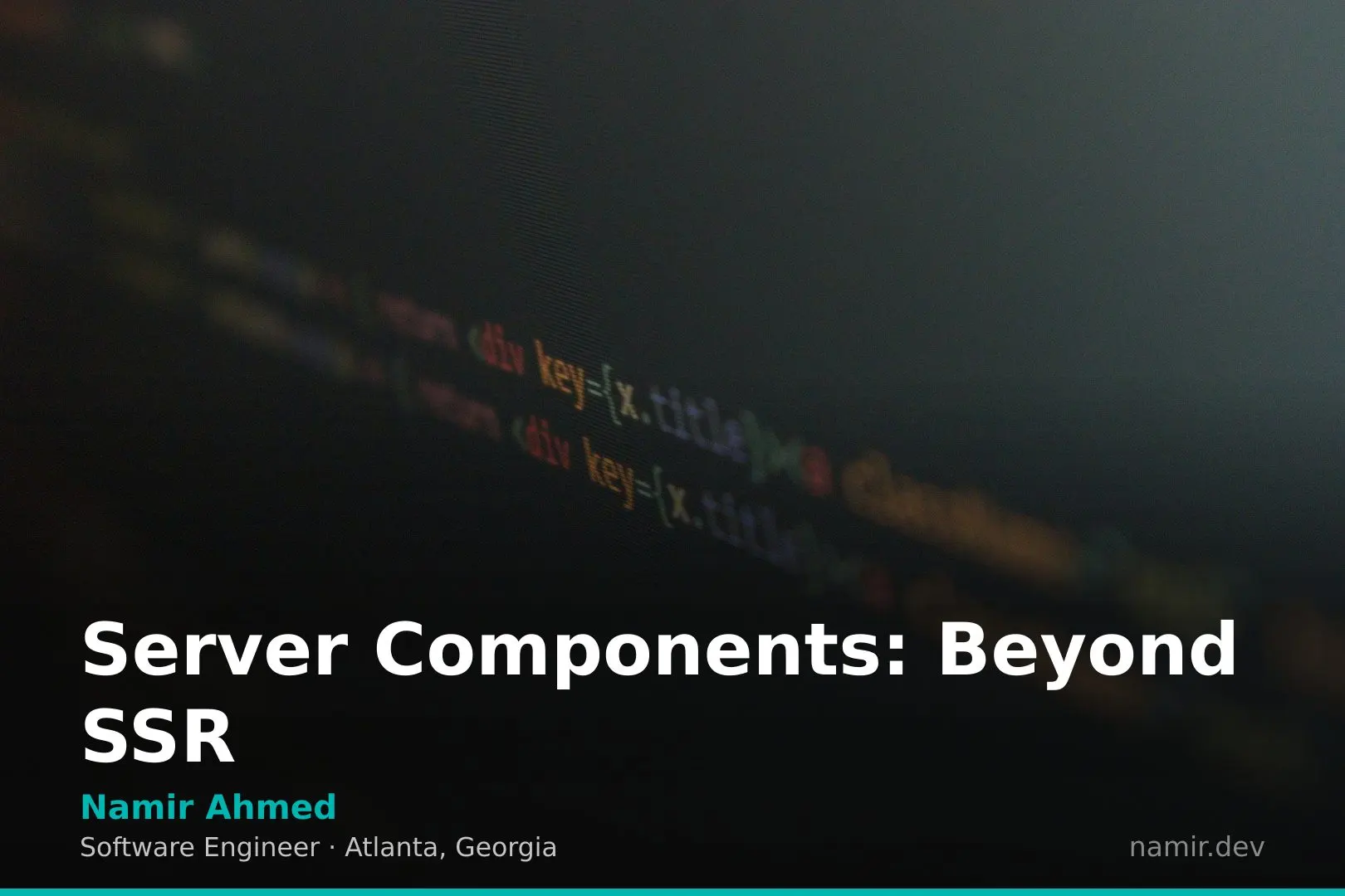 React Server Components diagram for an article by Atlanta based Software Engineer, Namir Ahmed.