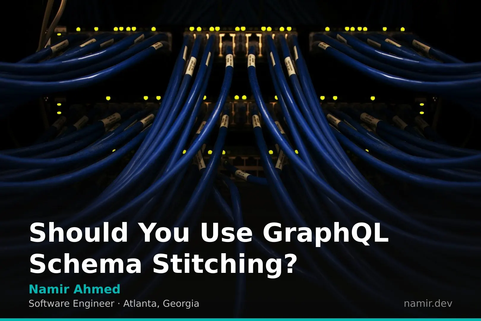 Network cables connecting multiple servers for an article by Atlanta based Software Engineer, Namir Ahmed.