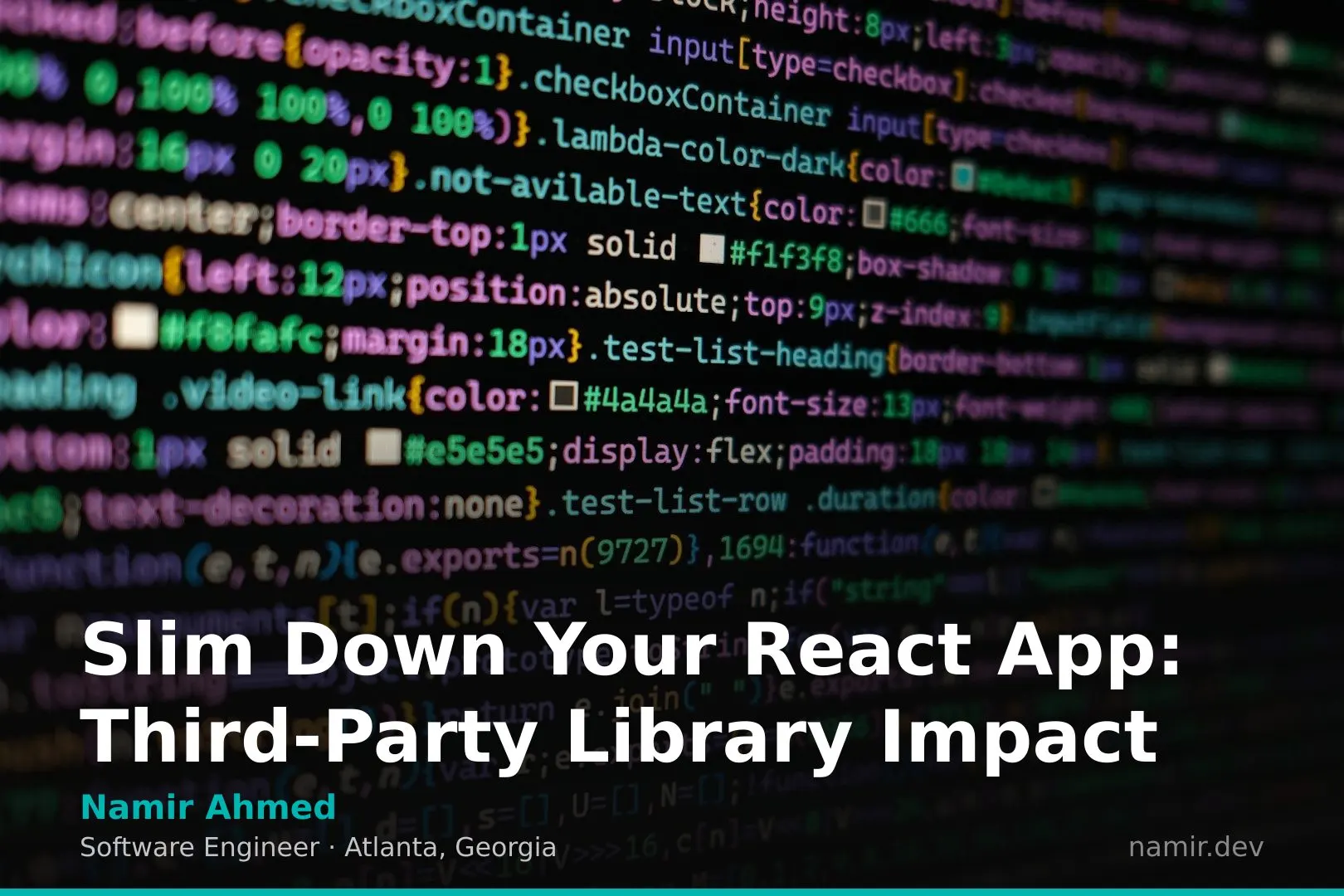 Code optimization techniques for an article by Atlanta based Software Engineer, Namir Ahmed.