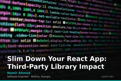 Code optimization techniques for an article by Atlanta based Software Engineer, Namir Ahmed.