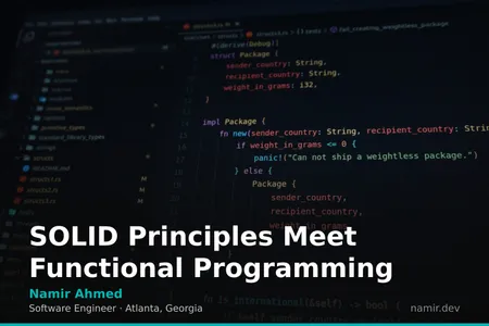 SOLID Principles conceptual diagram for an article by Atlanta based Software Engineer, Namir Ahmed.