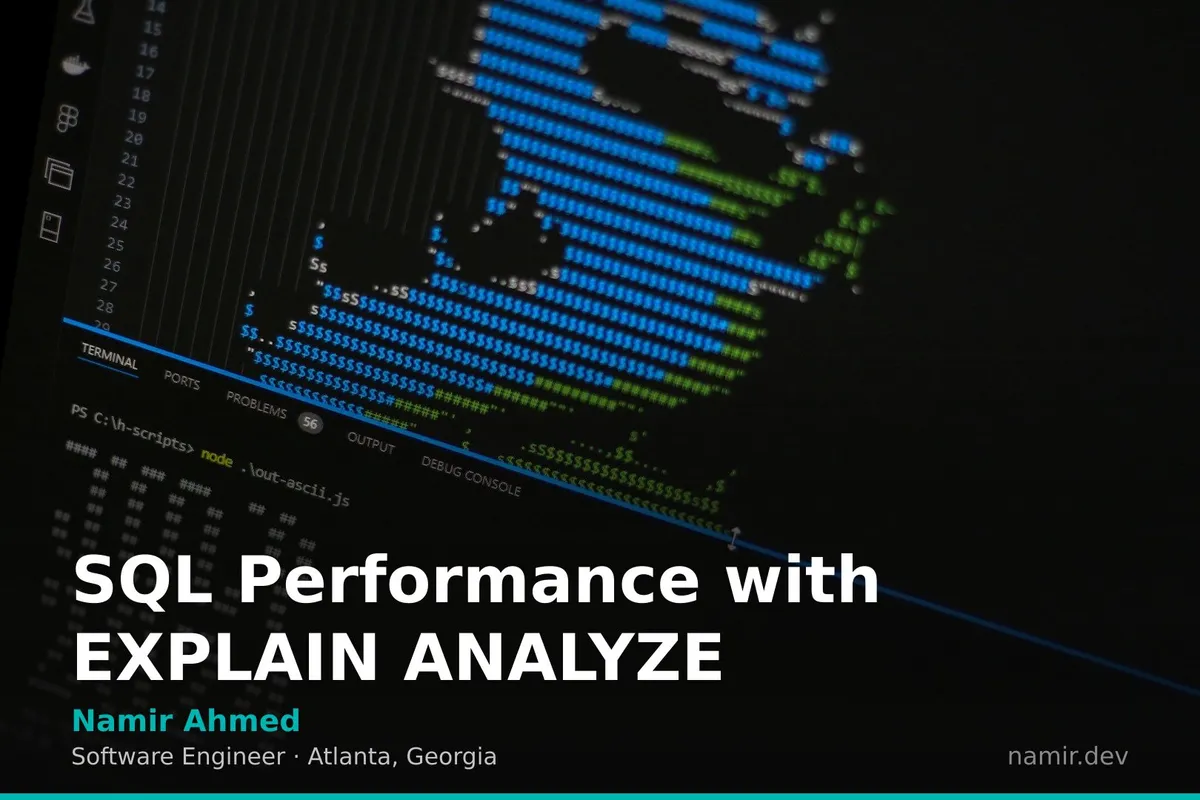 SQL query plan visualization for an article by Atlanta based Software Engineer, Namir Ahmed.