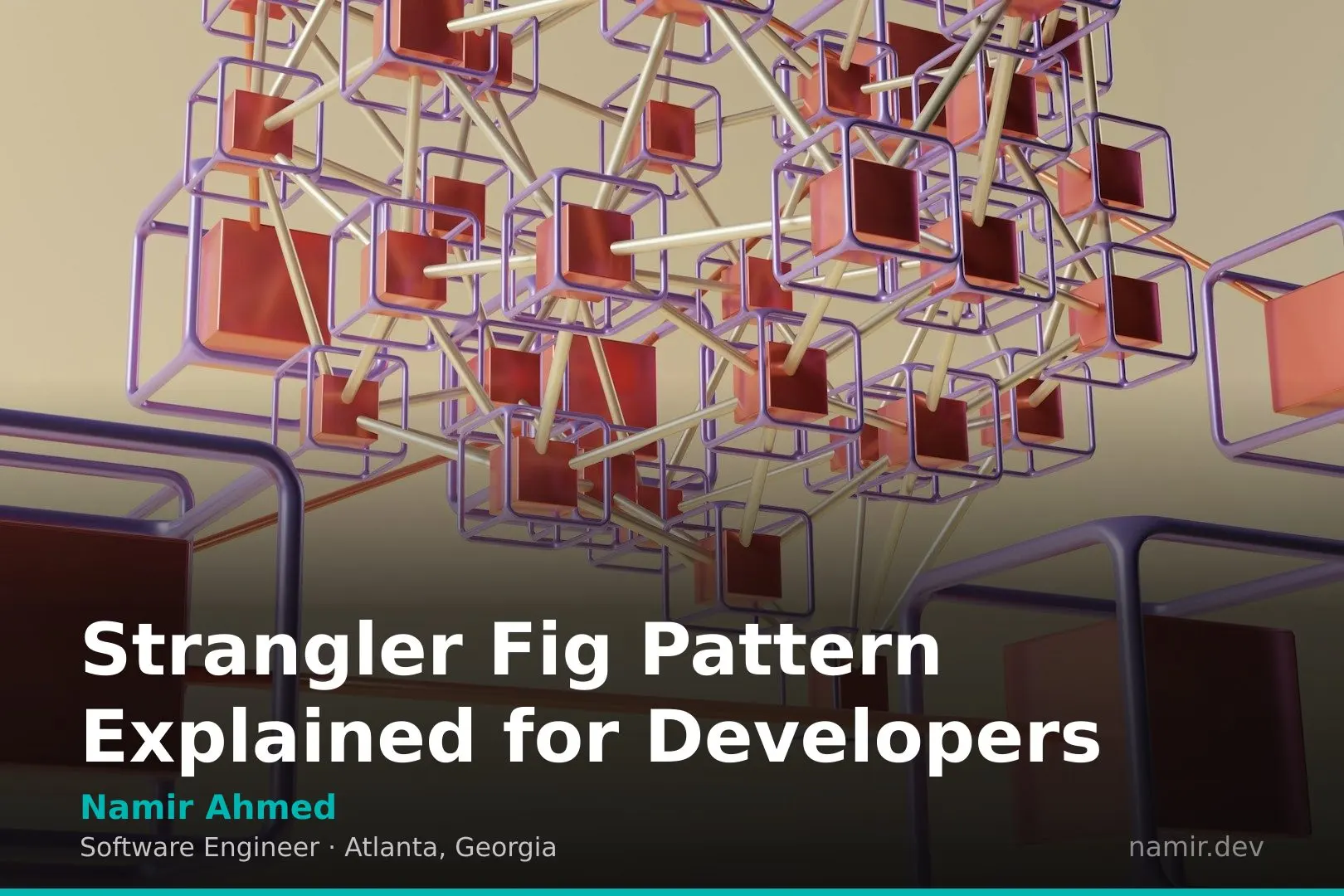 Strangler Fig Pattern diagram for an article by Atlanta based Software Engineer, Namir Ahmed
