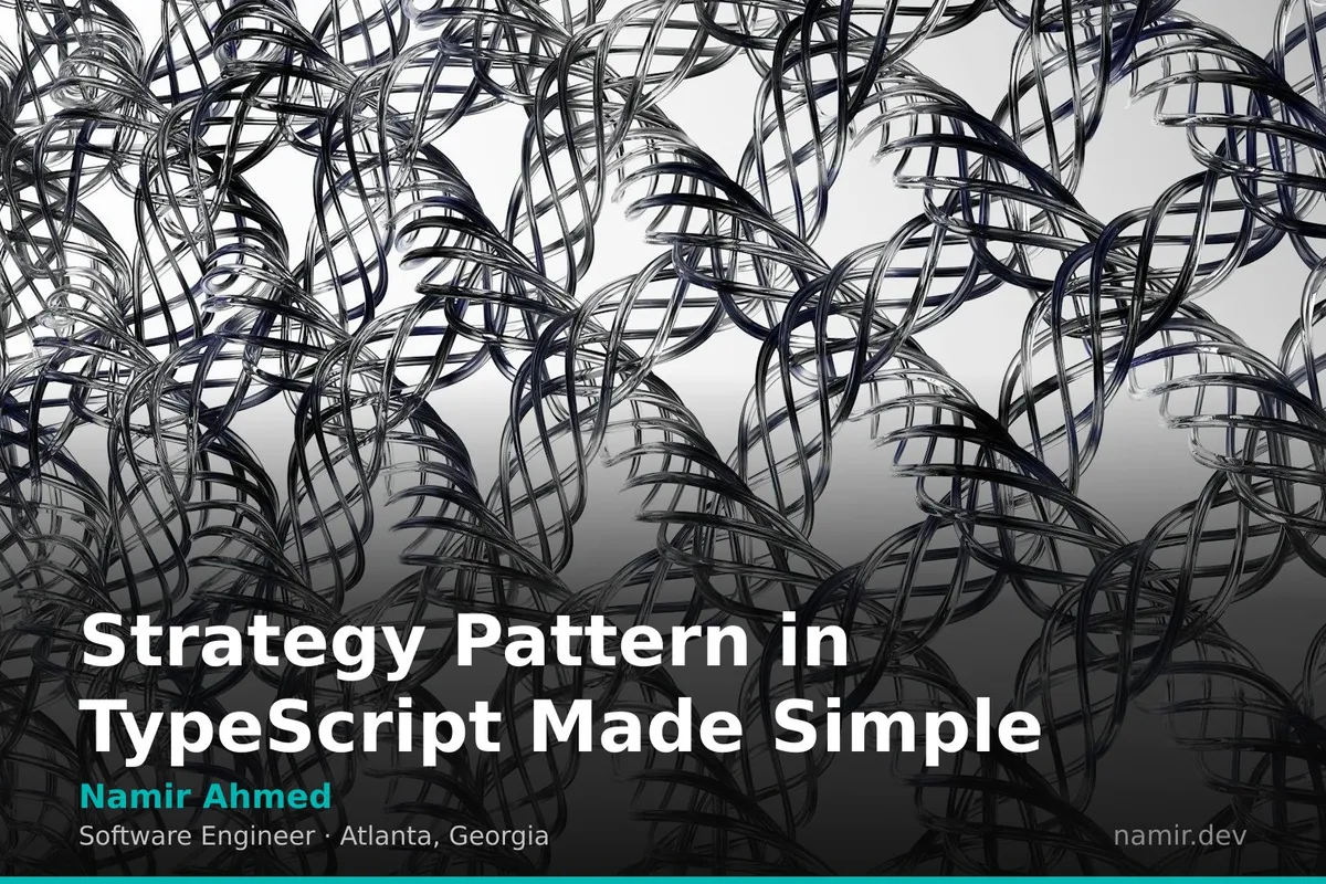 Strategy pattern flowchart for an article by Atlanta based Software Engineer, Namir Ahmed.