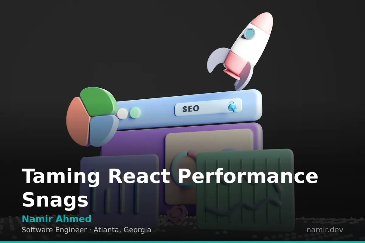 React component tree optimization for an article by Atlanta based Software Engineer, Namir Ahmed.