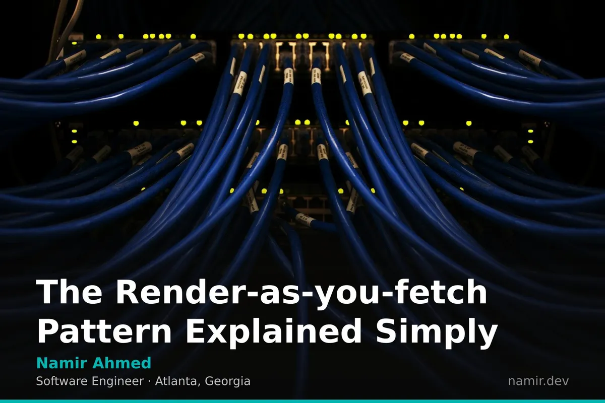 Network cables connecting to a server rack for an article by Atlanta based Software Engineer, Namir Ahmed.