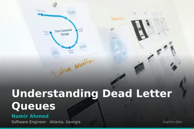 Diagram illustrating Dead Letter Queues for an article by Atlanta based Software Engineer, Namir Ahmed.