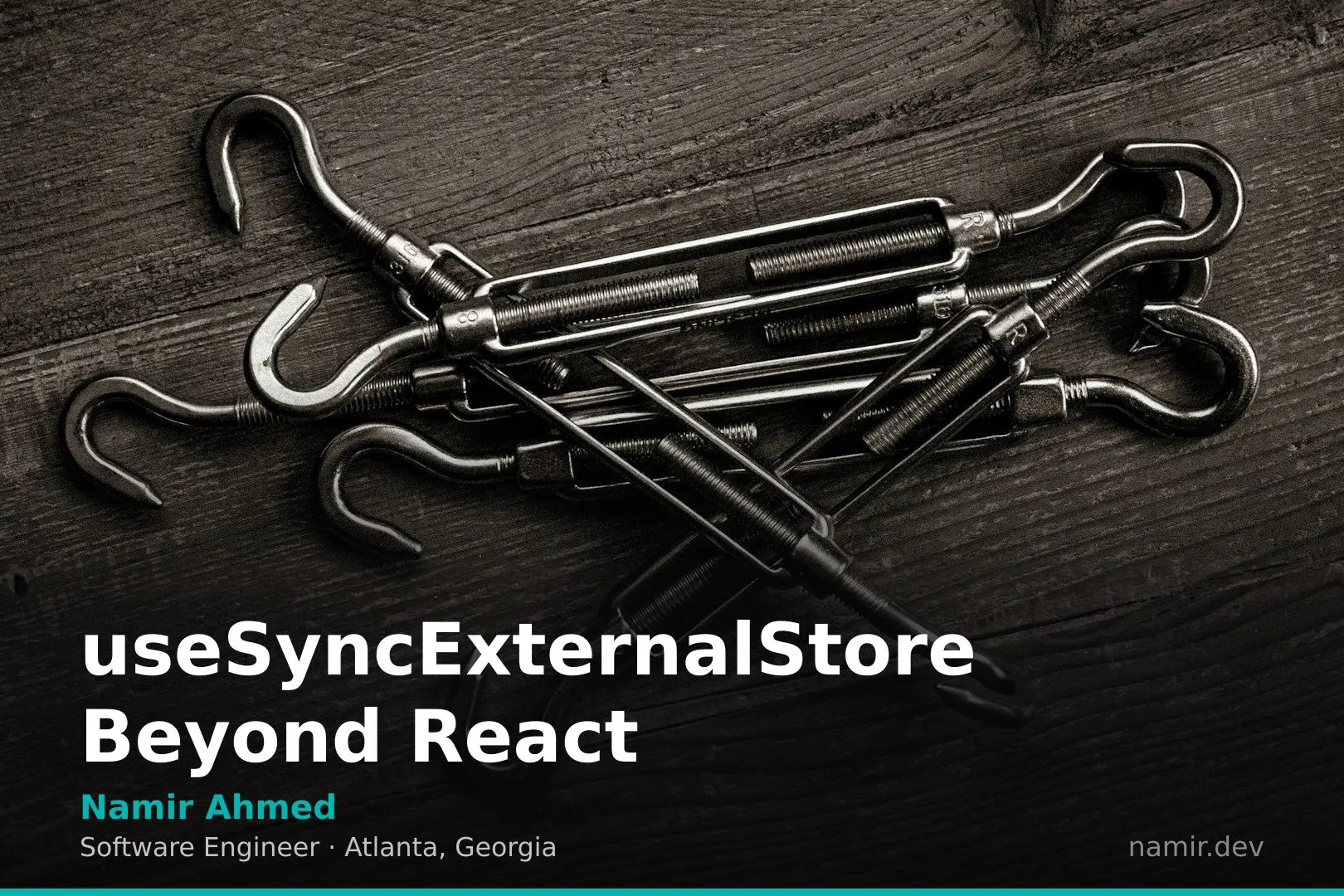 useSyncExternalStore diagram for an article by Atlanta based Software Engineer, Namir Ahmed.