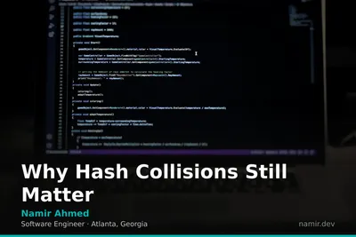Abstract hash table visualization for an article by Atlanta based Software Engineer, Namir Ahmed