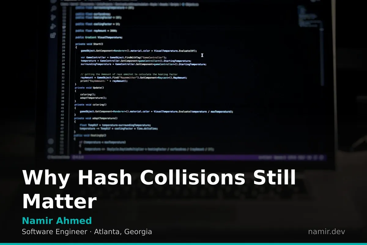 Abstract hash table visualization for an article by Atlanta based Software Engineer, Namir Ahmed