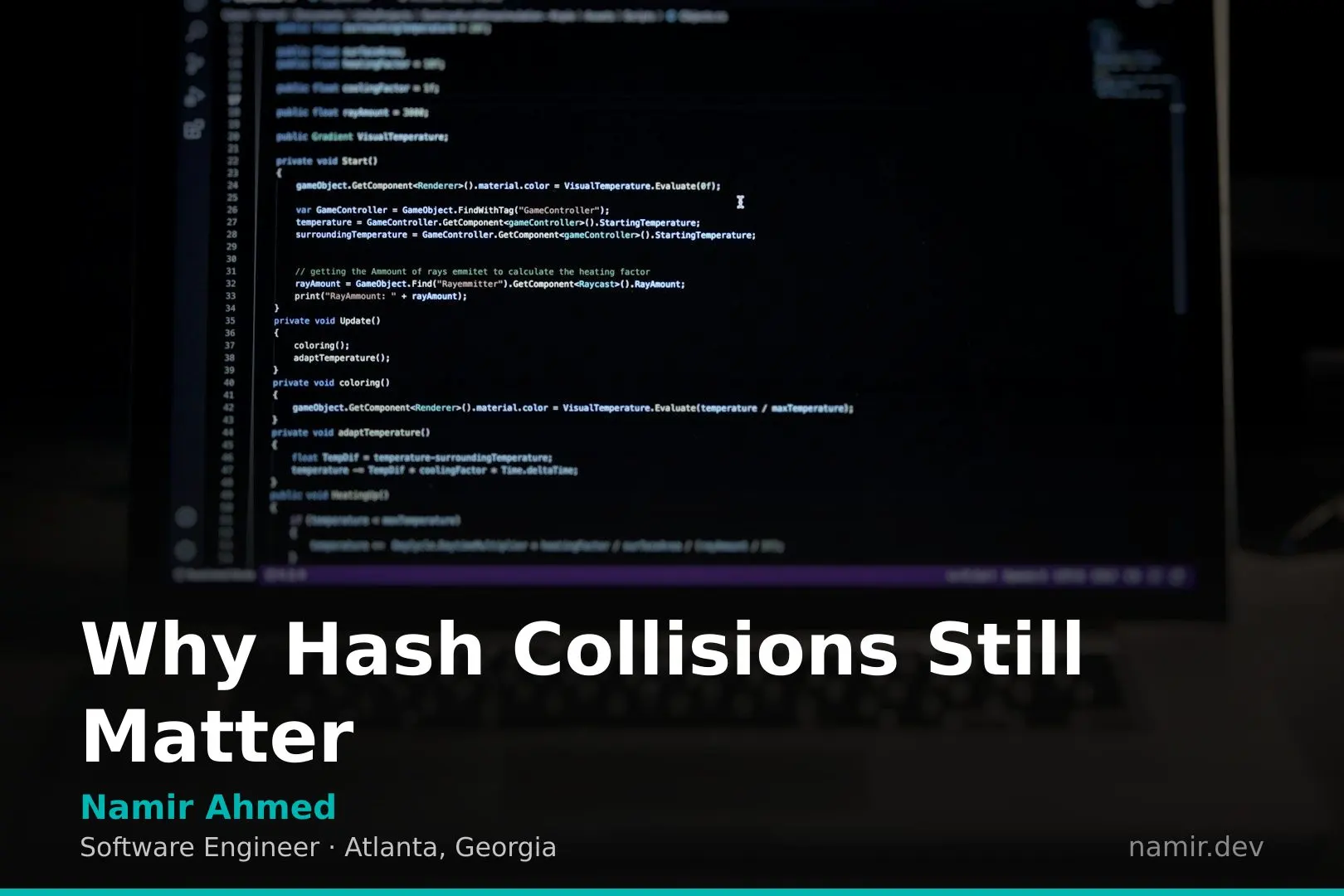 Abstract hash table visualization for an article by Atlanta based Software Engineer, Namir Ahmed