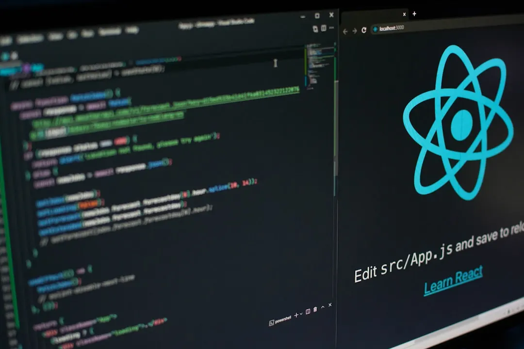 React logo component diagram for an article by Atlanta based Software Engineer, Namir Ahmed.